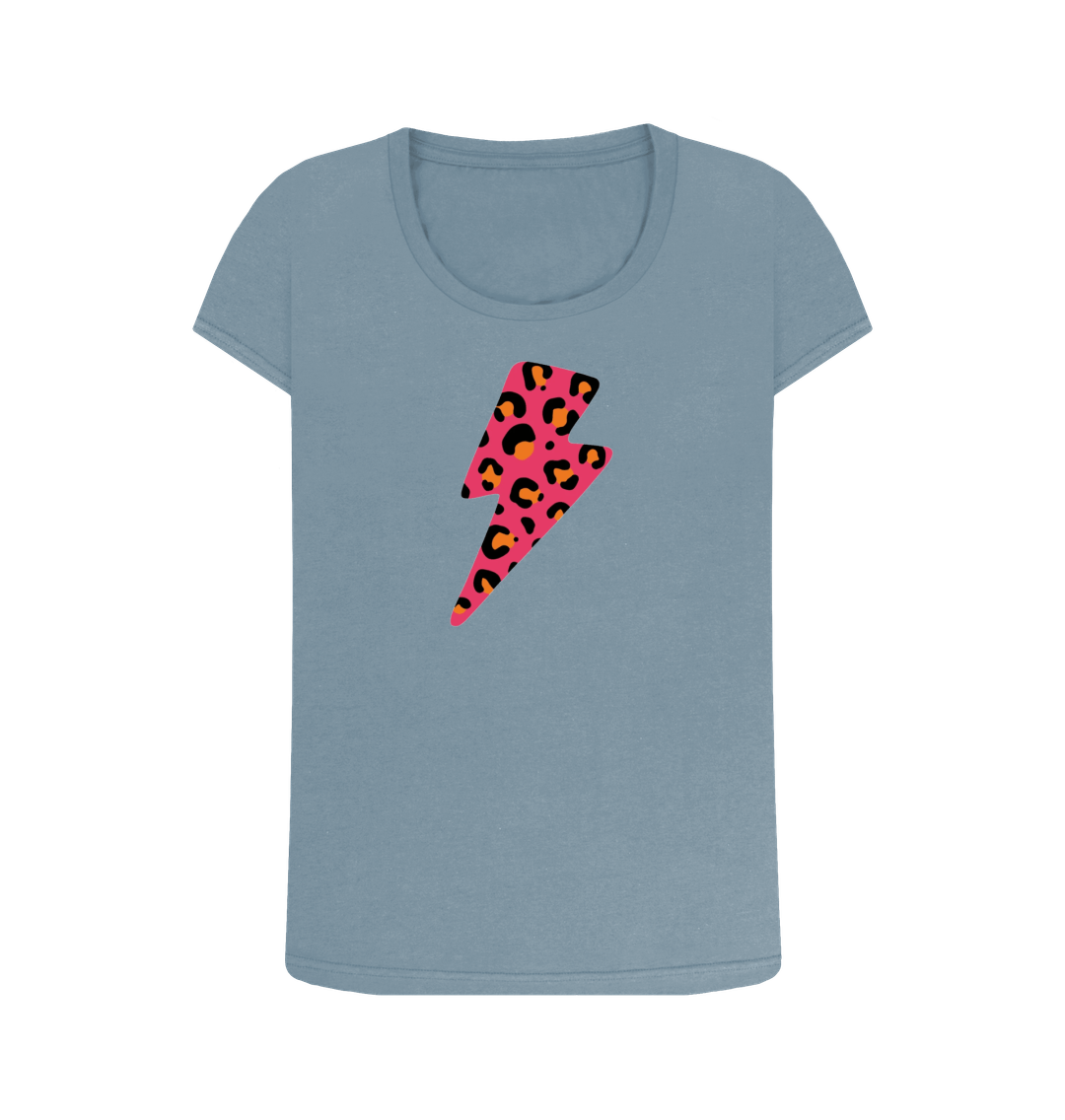 Stone Blue Printed T-shirt Front