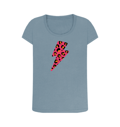 Stone Blue Printed T-shirt Front