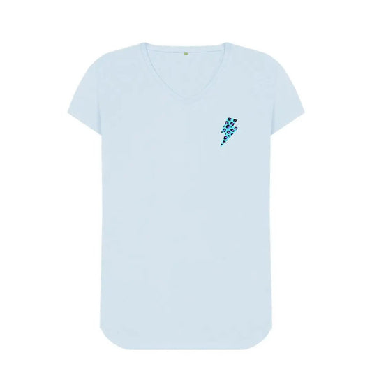 V Neck blue and purple lightning bolt tshirt - Trend Tonic
