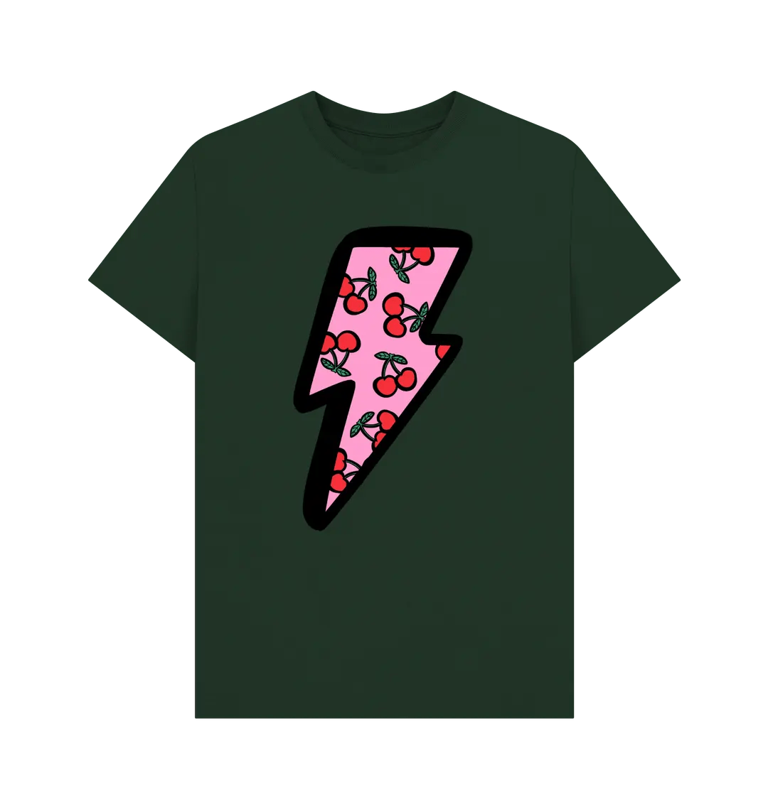 Very cherry lightning bolt crew neck t-shirt - Trend Tonic