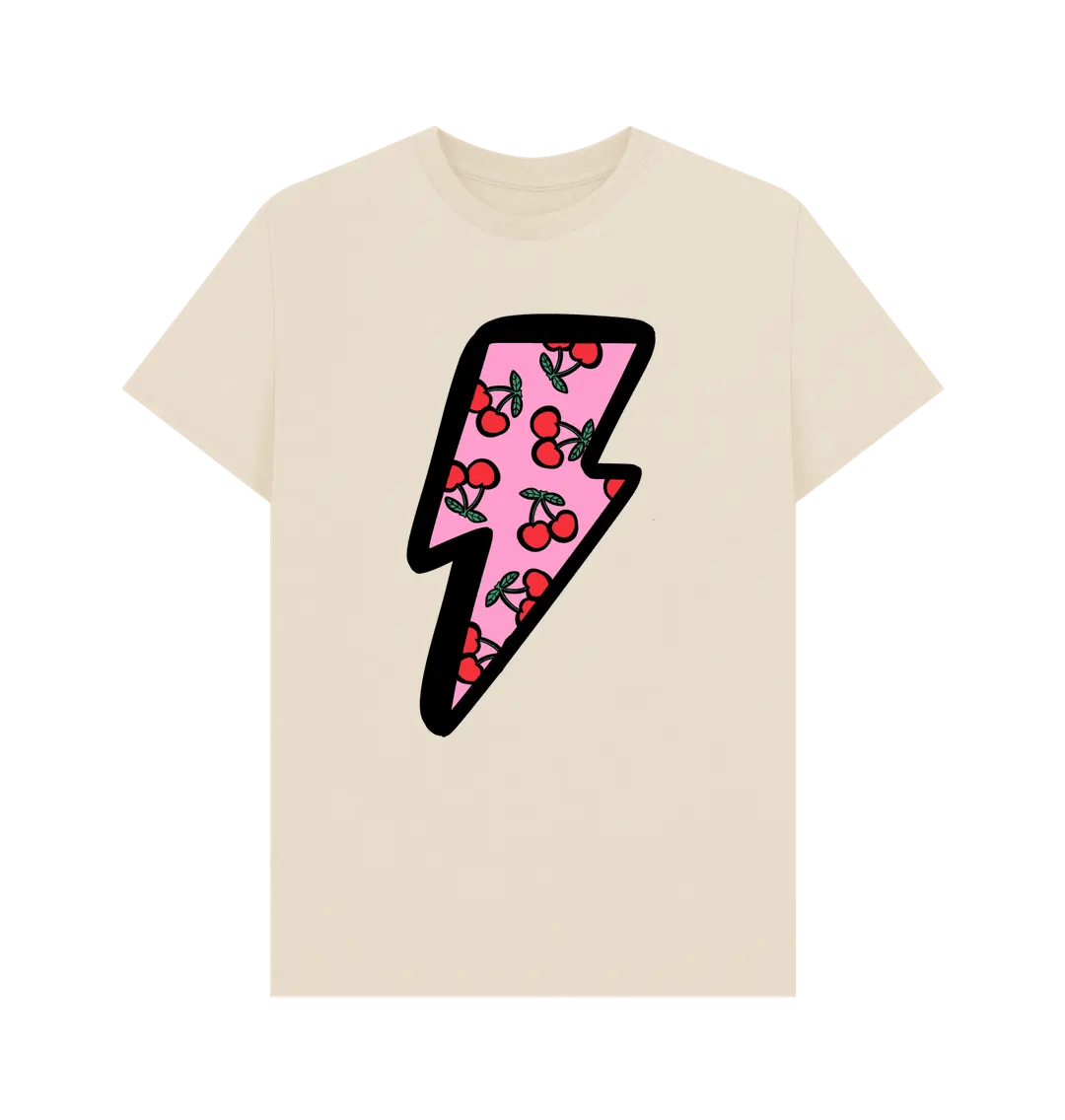 Very cherry lightning bolt crew neck t-shirt - Trend Tonic