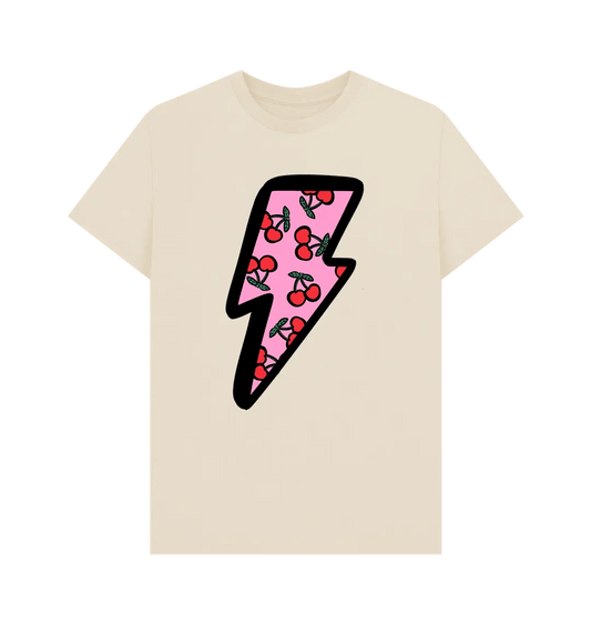 Very cherry lightning bolt crew neck t-shirt - Trend Tonic