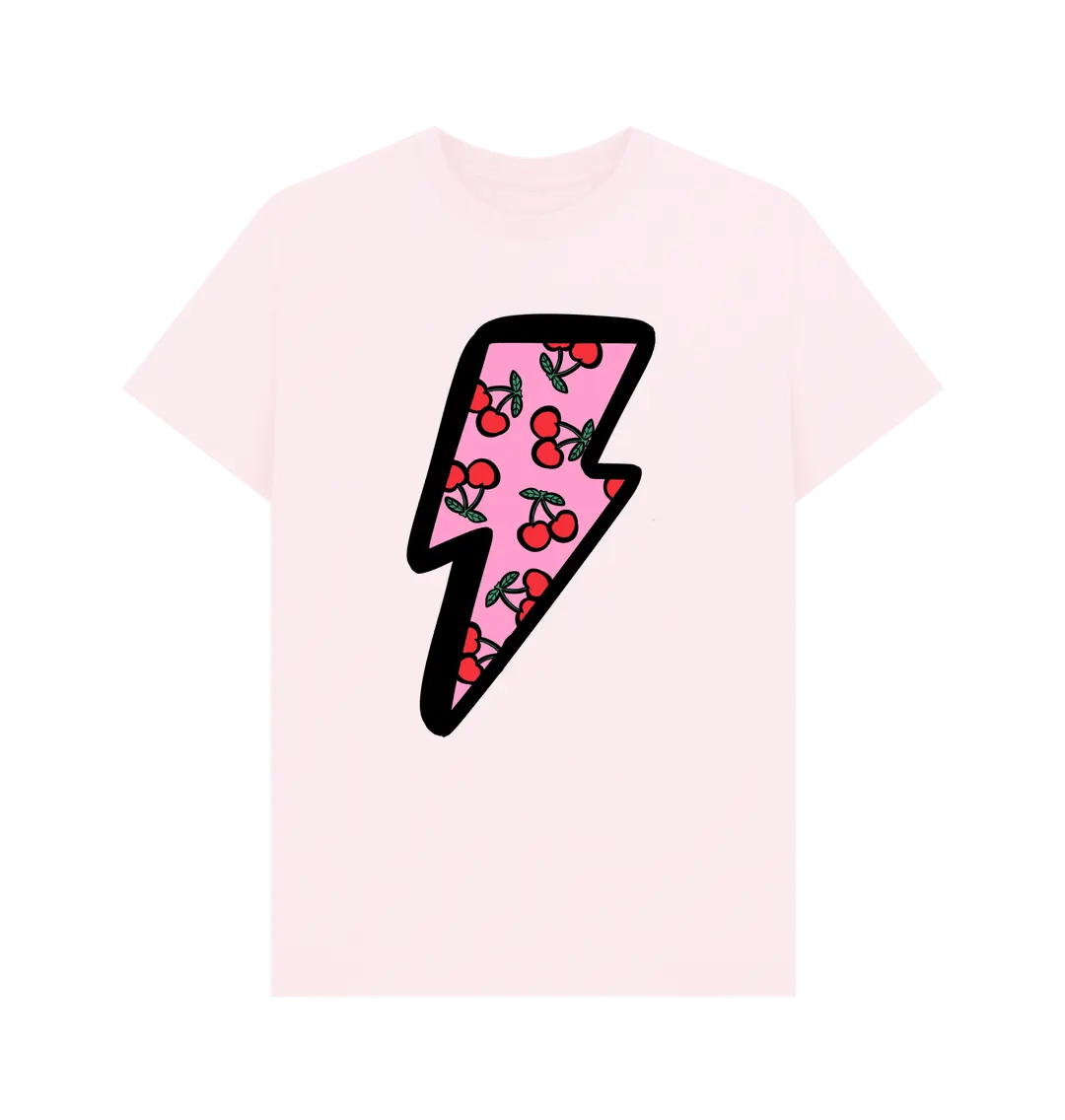 Very cherry lightning bolt crew neck t-shirt - Trend Tonic