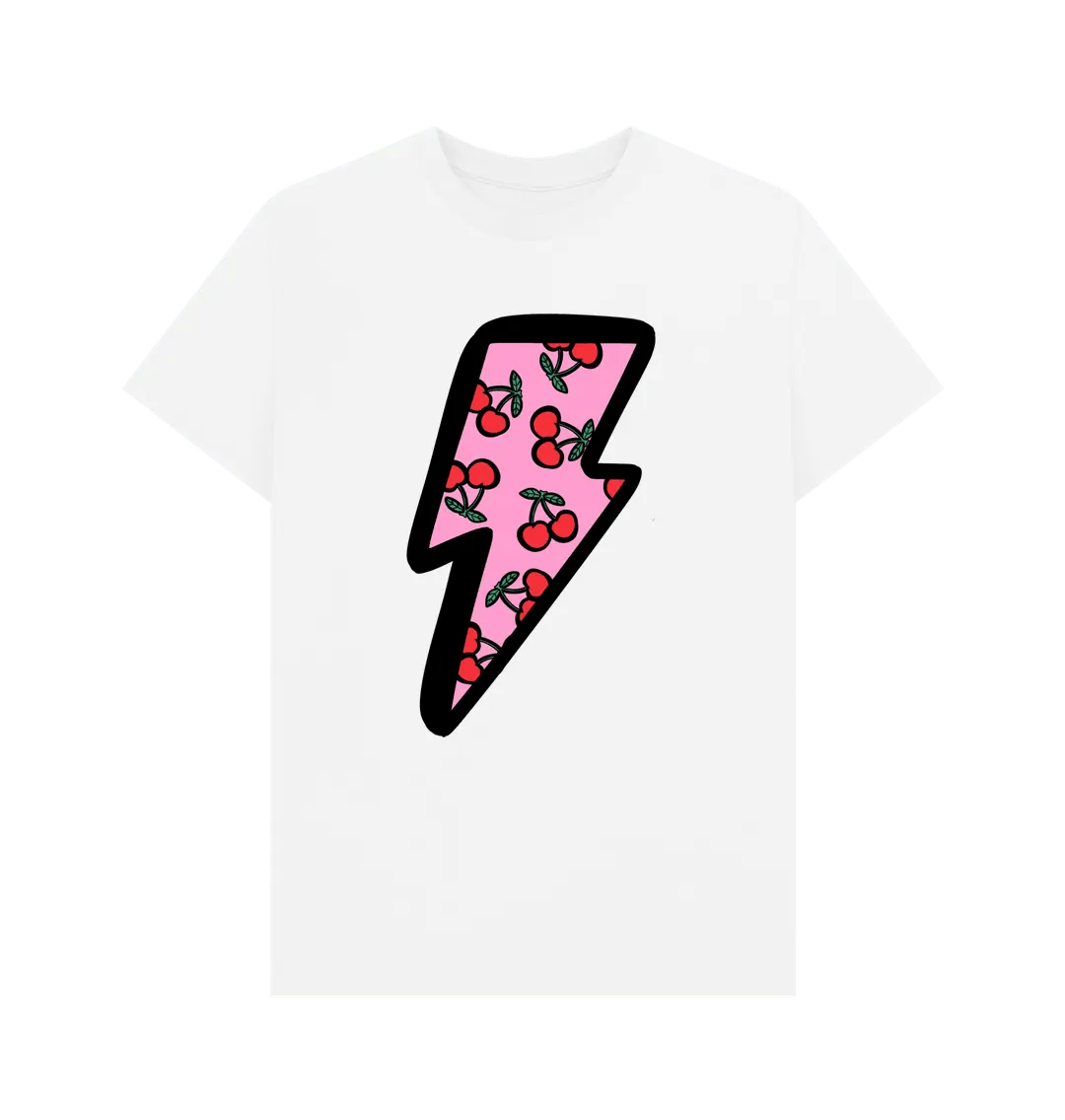 Very cherry lightning bolt crew neck t-shirt - Trend Tonic