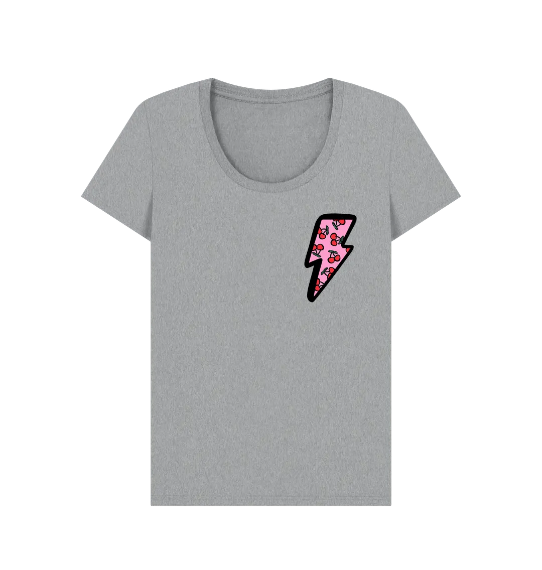 Very cherry scoop neck t-shirt - Trend Tonic