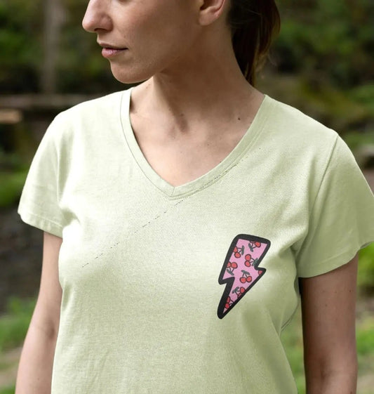 Very cherry v neck t-shirt - Trend Tonic