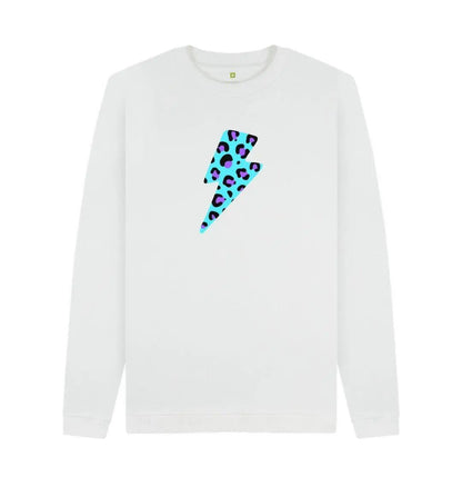 Unisex Blue leopard print lightning bolt sweater Trend Tonic