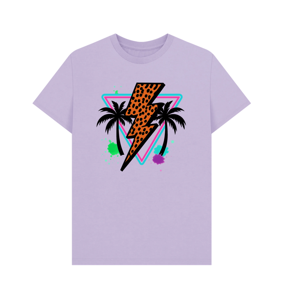 Warm lightning bolt palm tree crew neck t-shirt - Trend Tonic