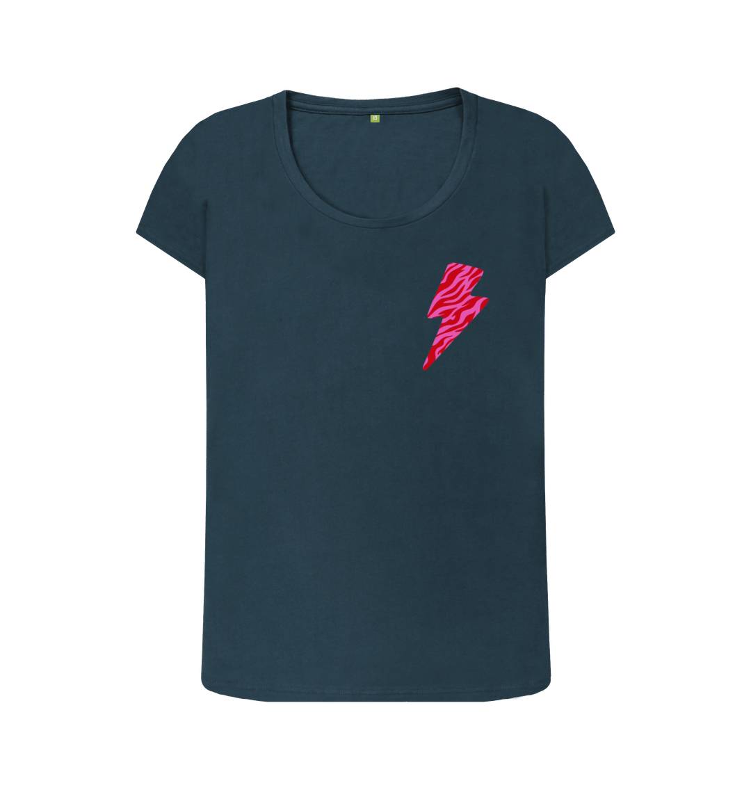 Denim Blue Printed T-shirt Front