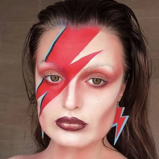 Bowie cork lightning bolt earrings - Trend Tonic 