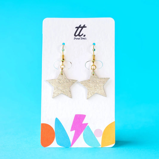 Mini gold cork star earrings - Trend Tonic 