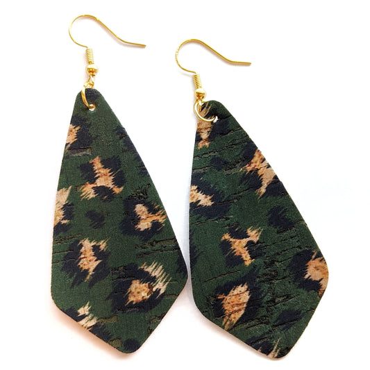 Green leopard print diamond earrings Trend Tonic 