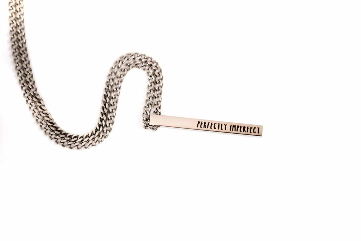 Custom Engraved Long Bar Necklace – 4 - Sided Personalisation - Trend Tonic