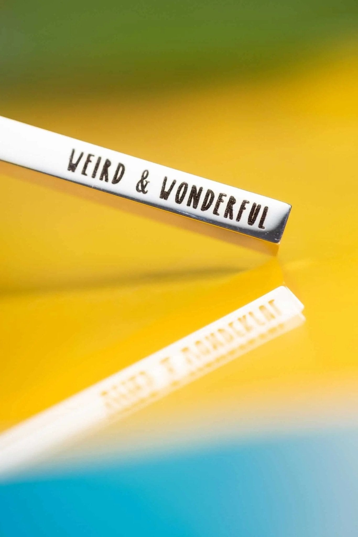 Custom Engraved Long Bar Necklace – 4 - Sided Personalisation - Trend Tonic