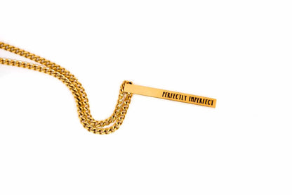 Custom Engraved Long Bar Necklace – 4 - Sided Personalisation - Trend Tonic